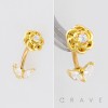 FLOWER FLORAL DESIGN TOP 316L SURGICAL STEEL CURVED BARBELL/EYEBROW